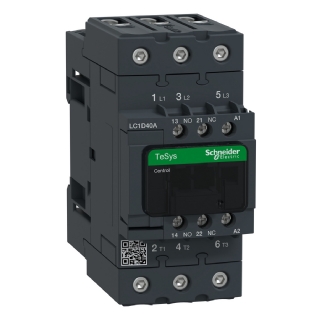 Contator Potencia Tripolar 40A 220Vca 1Na+1Nf 50/60Hz LC1D40AM7 - Schneider Electric