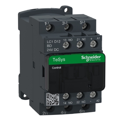 Contator Potência Tripolar 12A 24Vcc 1Na+1Nf LC1D12BD - Schneider Electric