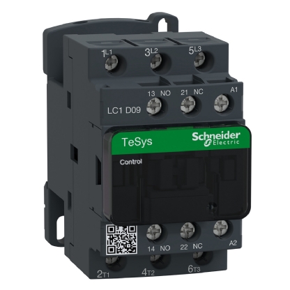 Contator Potencia Tripolar 9A 110Vca 1Na+1Nf 50/60Hz LC1D09F7 - Schneider Electric