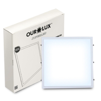 Luminária Plafon Led Embutir Quadrada 40W Bivolt 6500K Luz Branca - Ourolux