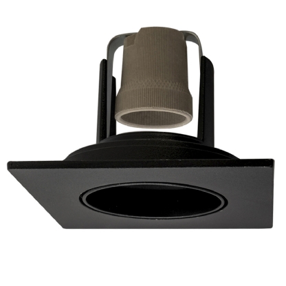 Luminária Spot Embutir Quadrado Preto Para Lâmpada Par20 50W E27 - Interlight