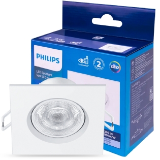 Luminária Spot Led Embutir Quadrada 4,2W Bivolt 6500K Luz Branca - Philips