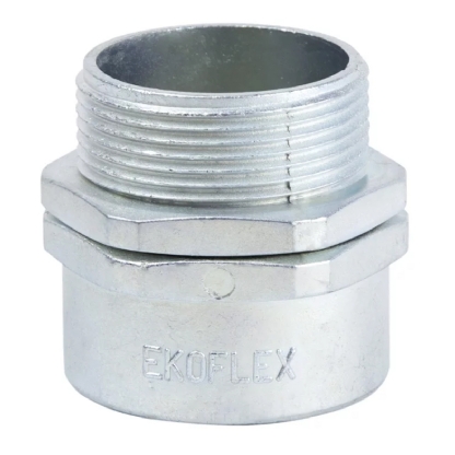 Conector Eletroduto Macho Latão Zincado 1 Polegada Rosca Bsp Reto Giratório Kmzgl - Ekoflex