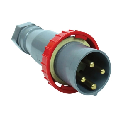 Plug Industrial Macho Termoplástico 3P+T 125A 380/440V 6H Vermelho Brasikon S4676 - Steck