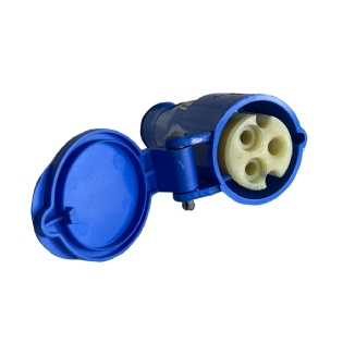 Tomada Industrial Fêmea Móvel Acoplador 2P+T 16A 200/250V Azul 6H Ip44 Brasikon - Steck