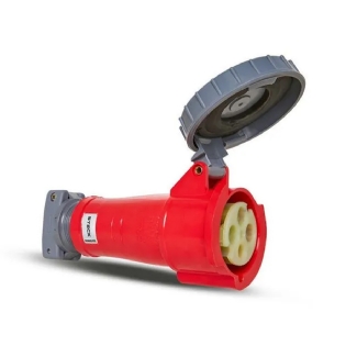 Tomada Industrial Fêmea Móvel Acoplador 3P+T 32A 380/440V Vermelho 6H Ip67 Shock Tite - Steck