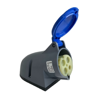 Tomada Industrial Fêmea Sobrepor 3P+T 32A 200/250V Azul 9H Ip44 Brasikon S4209 - Steck