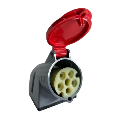 Tomada Industrial Fêmea Sobrepor 3P+N+T 32A 380/440V Vermelho 6H Ip44 Brasikon - Steck