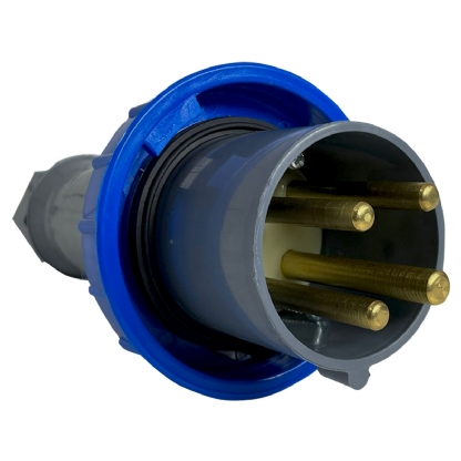 Plug Macho Termoplástico 3P+T 63A 220/240V Azul 9H Ip67 Brasikon S4579 - Steck