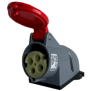 Tomada Industrial Fêmea Sobrepor 3P+T 16A 380/440V Vermelho 6H Ip44 Brasikon - Steck