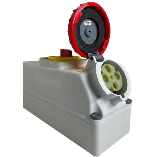 Tomada Industrial Fêmea Sobrepor Bloqueio Mecânico 3P+T 63A 380/440V 6H Com Disjuntor Surelock - Steck