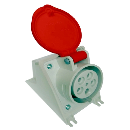 Tomada Industrial Fêmea Sobrepor 3P+N+T 32A 380/440V Vermelho 6H Ip44 Newkon - Steck