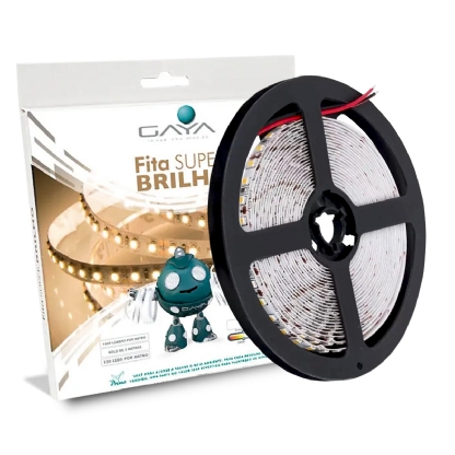 Fita Led Super Brilho 12W/M 12V 6000K Luz Branca 1000Lm/M Rolo Com 5 Metros 9047 - Gaya