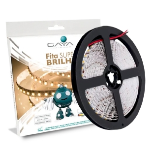 Fita Led Super Brilho 12W/M 12V 6000K Luz Branca 1000Lm/M Rolo Com 5 Metros 9047 - Gaya