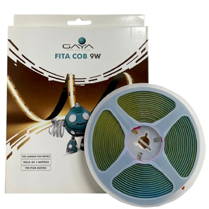 Fita Led Cob 9W/M 24V 6000K Luz Branca 900Lm/M Rolo Com 5 Metros 1447 Gaya