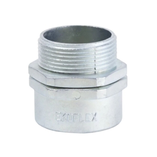 Conector Eletroduto Macho Reusável Zamak Zincado 1.1/2 Polegadas Rosca Bsp Reto Fixo Kmra - Ekoflex
