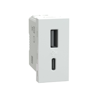 Módulo Carregador 2 Entradas USB e USB-C Bivolt - Schneider