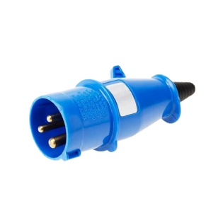 Plug Industrial Macho Poliamida 2P+T 32A 200/250V 6H 6.6 Azul Newkon N3276 - Steck