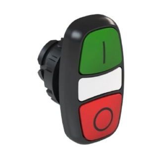 Botão Comando Duplo Pulsador Faceado Iluminado Redondo 22Mm Plástico Verde/Vermelho (I/O) - Weg