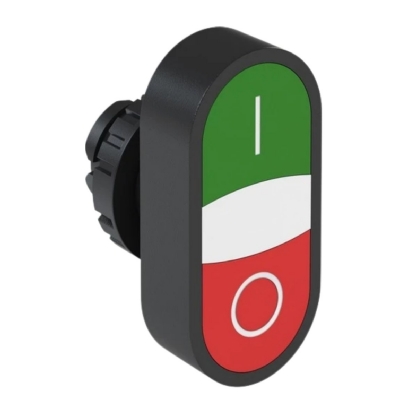 Botão Comando Duplo Pulsador Faceado Iluminado Redondo 22Mm Plástico Verde/Vermelho 1Na+1Nf Led 220V (I/O) - Weg