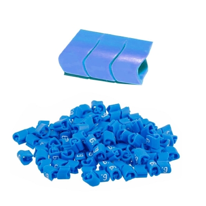 Marcador Anilha Mhg1/3 Número 6 Azul Condutor 0,30-1,50mm Com 1000 Unidades - Hellermann