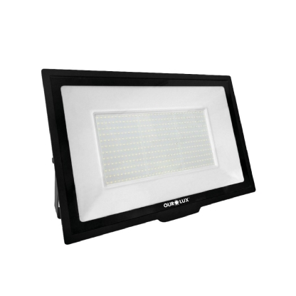 Refletor Led Retangular Sobrepor 500w Bivolt Preto - Ourolux