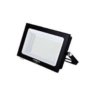 Luminária Refletor Led Retangular Sobrepor Preto 50W Bivolt 6500K Branco Frio 3375Lm Difusor Vidro Temperado 110G C/Sensor Luminosidade Ip65 - Ourolux