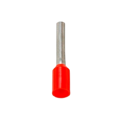 Terminal Tubular (Ilhos) 1,00Mm (17Awg) Pré-Isolado Vermelho - Intelli - 100 Unidades