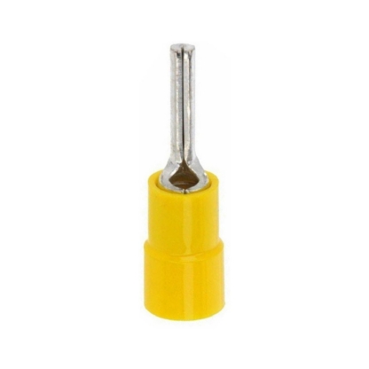 Terminal Pino Longo 4,00-6,00Mm (12-10Awg) Pré-Isolado Amarelo - Intelli - 100 Unidades