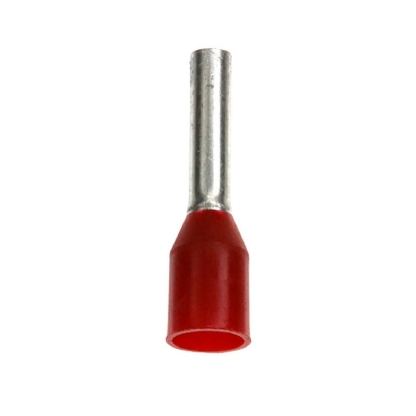 Terminal Tubular Ilhos 10mm Pré-Isolado Vermelho 100 Unidades - Magnet