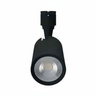 Luminária Spot Led Trilho Redondo Preto 5W Bivolt 4000K Branco Neutro 325Lm Foco Direcionável (Facho 52G) - Luminatti