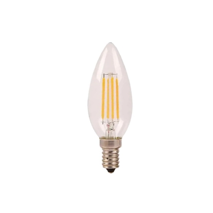 Lâmpada Led Filamento Vela 3W Bivolt E14 6000K Luz Branca - Ourolux