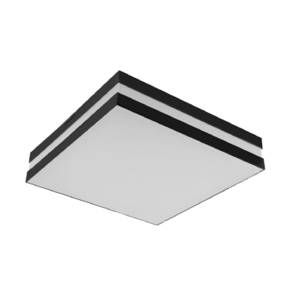 Luminária Plafon Sobrepor Bilbao Preto 20W 4Xe27 Bivolt Difusor Poliestireno - Tualix