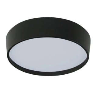 Luminária Plafon Sobrepor Ravena Preto/Preto 15W 4Xe27 Bivolt Difusor Poliestireno - Tuaflix
