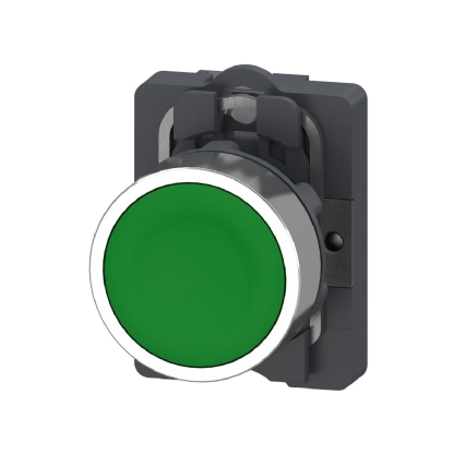 Botão Comando Pulsador Faceado Redondo 22Mm Plástico Verde 1Na -  Schneider