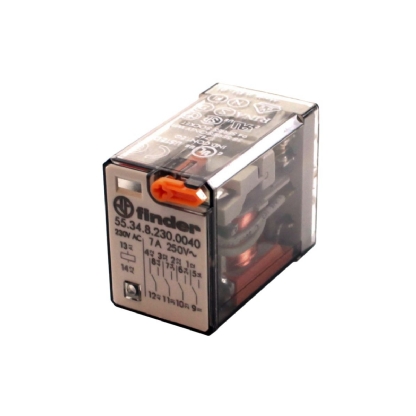 Rele Industrial 7A 230V 4Rev (4Dpt) - Finder