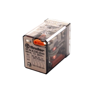 Rele Industrial 7A 230V 4Rev (4Dpt) - Finder