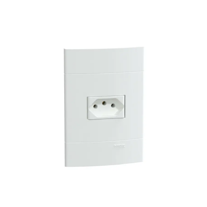 Conjunto 1 Tomada 2P+T Horizontal 10A 250V C/Placa 4X2 Branco Fosco Lunare Up - Schneider