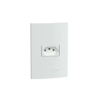 Conjunto 1 Tomada 2P+T Horizontal 10A 250V C/Placa 4X2 Branco Fosco Lunare Up - Schneider