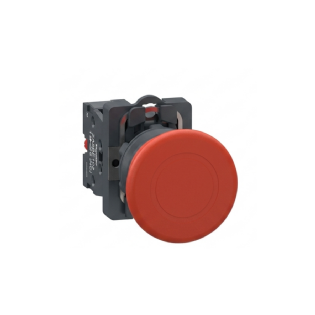 Botão De Emergência Cogumelo 40Mm Pulsador 22Mm Plástico Vermelho 1Nf - Schneider