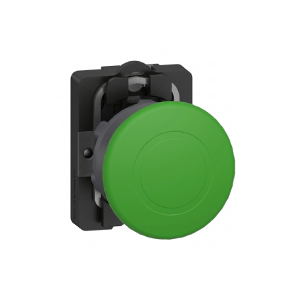 Botão De Emergência Cogumelo 40Mm Pulsador 22Mm Plástico Verde 1Na - Schneider