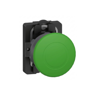 Botão De Emergência Cogumelo 40Mm Pulsador 22Mm Plástico Verde 1Na - Schneider