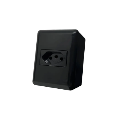 Conjunto 1 Tom 2P+T 20A 250V Preto 88X70Mm Overlap - Building