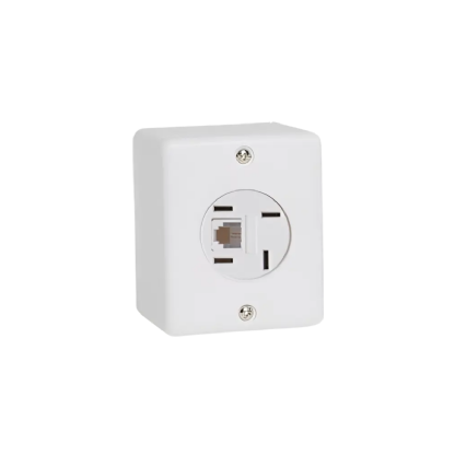 Conjunto 1 Tom Telefone (Telebras) 4 Pinos + Rj11 (2 Fios) Branco 3X3 - Transmobil