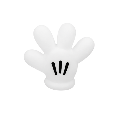 Luminária Mesa Led Sobrepor Luva Mickey Branco P/Lâmpada Bolinha 5W Bivolt C/Cabo 1,80M - Usare