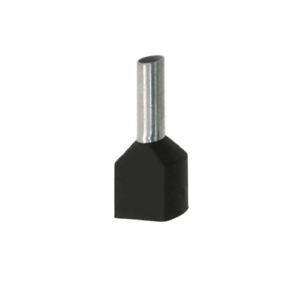 Terminal Tubular (Ilhos) Duplo 1,50Mm (16Awg) Pré-Isolado Preto - Intelli