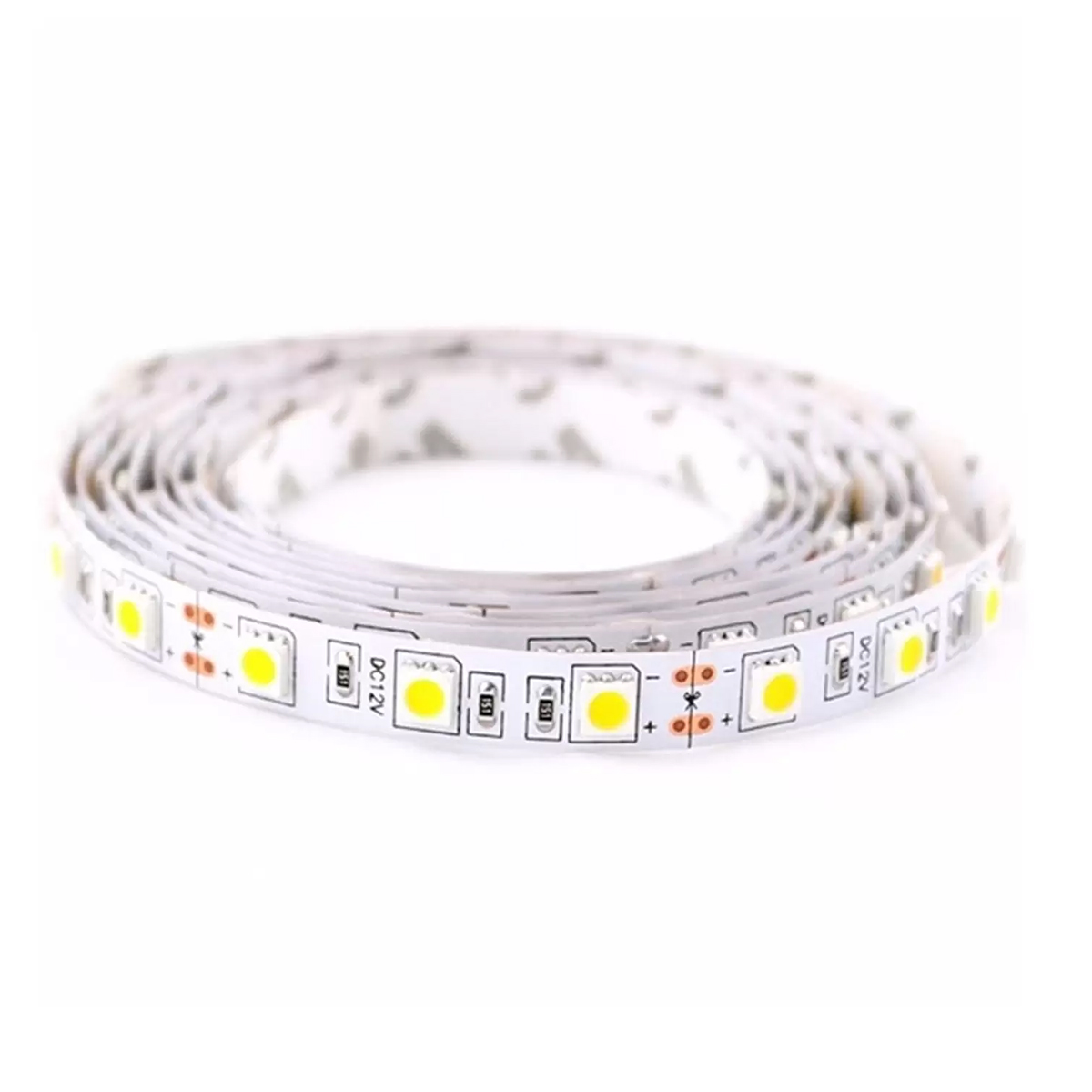 Fita De Led LED 5050 14,4W/M 12Vcc Luz Branca 6500K Rolo Com 5 Metros - Cl Luz
