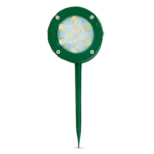 Luminária Espeto Led Jardim Verde 9W Bivolt 3500K Luz Amarela - Iluctron