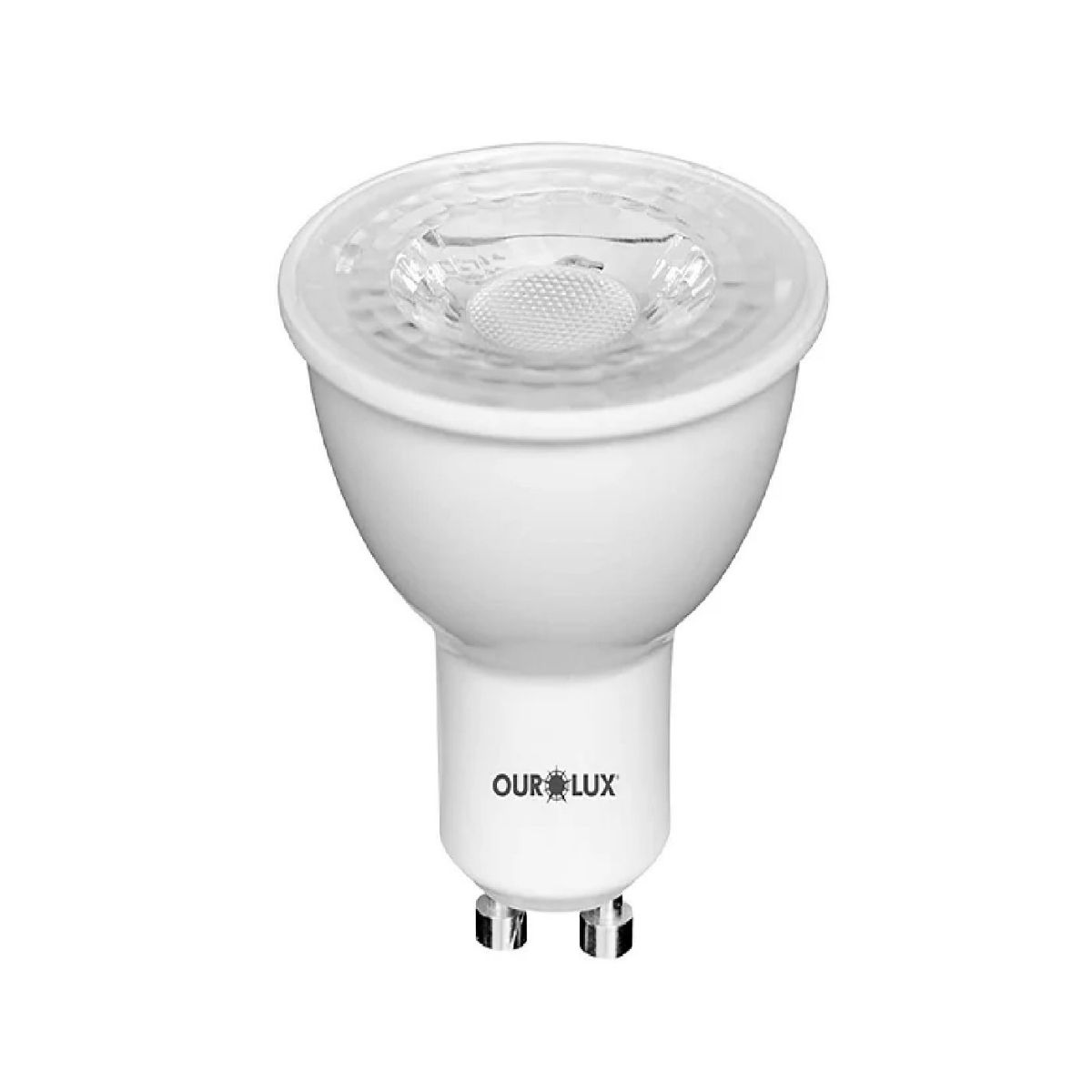 Lâmpada Led Dicroica Mr16 6W Bivolt Gu10 6400K Branco Frio Luz Branca 420Lm 38G - Ourolux