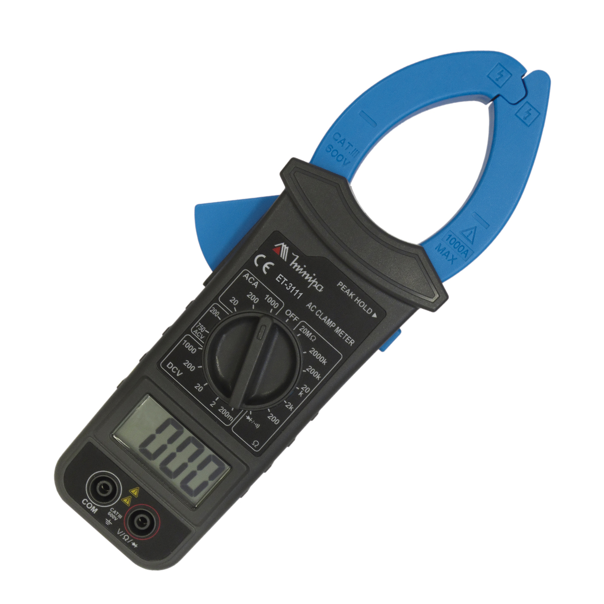 Alicate Amperímetro Digital Categoria III Baixo Custo Azul - Minipa